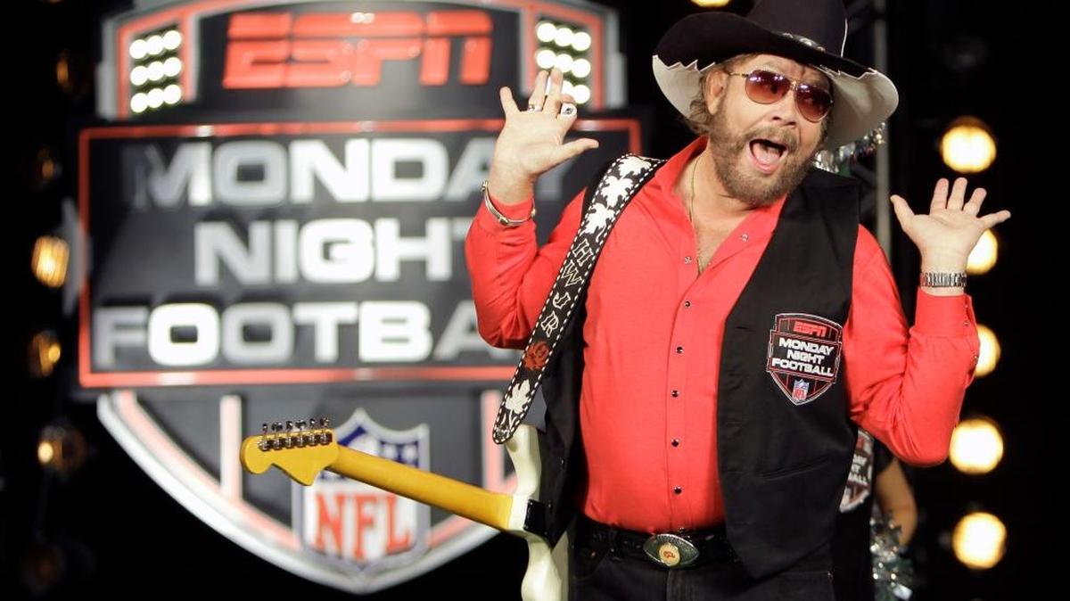In this July 14, 2011, file photo, Hank Williams Jr. performs during the recording of a promo for NFL Monday Night Football in Winter Park, Fla. USA Today Network-Tennessee reported on June 5, 2017, that Williams and his "All My Rowdy Friends Are Here on Monday Night" theme are returning to "Monday Night Football."