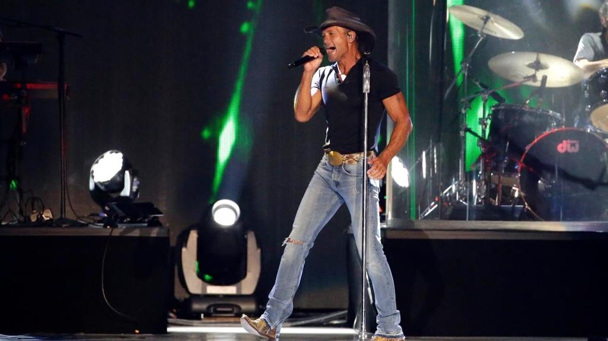 Tim McGraw performs at Tom Benson Hall of Fame Stadium as part of Pro Football Hall of Fame weekend festivities in Canton, Ohio. McGraw and his wife, Faith Hill, kick off their 2017 tour in New Orleans.
