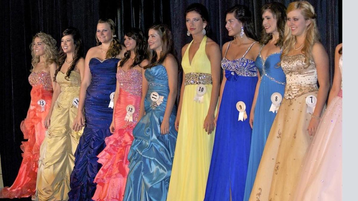 Contestants compete in a past Camellia Queen Pageant in Biloxi.