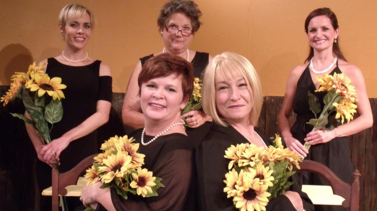 ‘Calendar Girls’ cast members Susan LaRose, left, Tricia Allen, Susan Smith, Tina Johnston and Anne Musgrove. Not pictured is Karen Burkett.