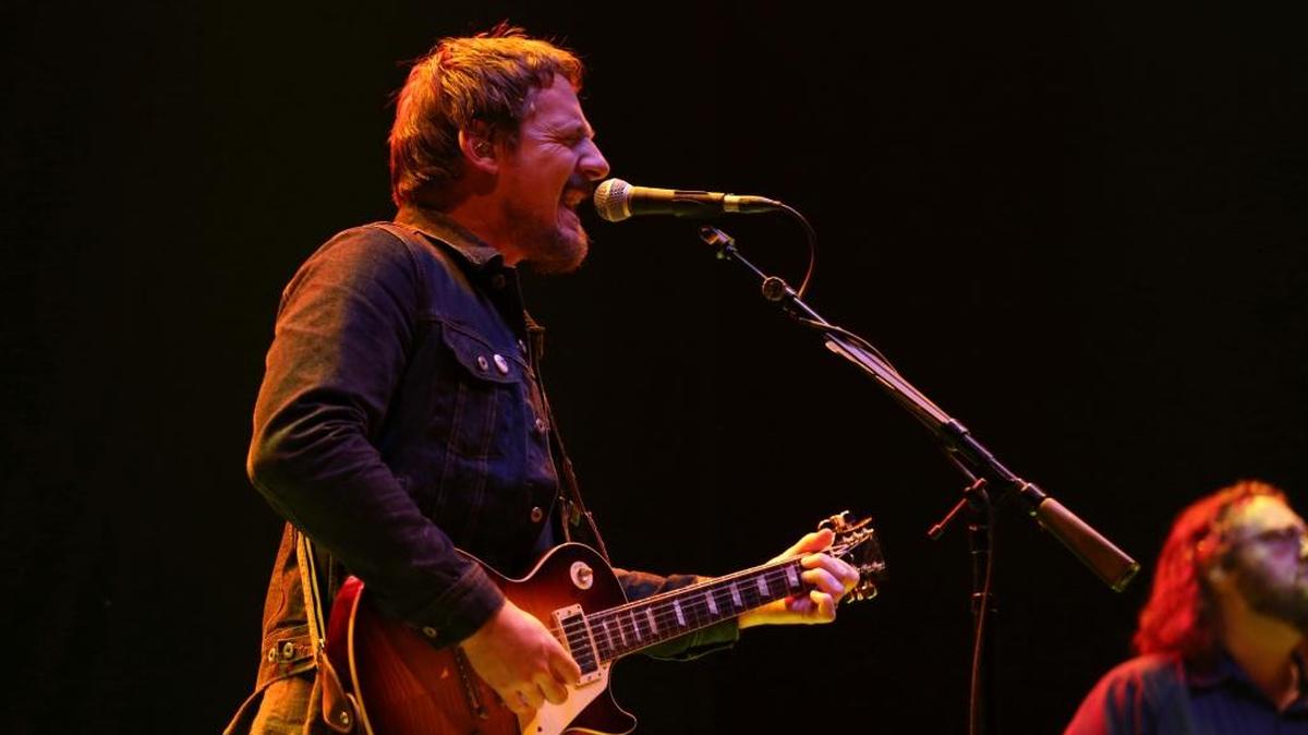 Artist Sturgill Simpson performs on the Bud Light Stage of the 2017 Beale Street Music Festival on Sunday, May 7, 2017 in Memphis, Tenn.