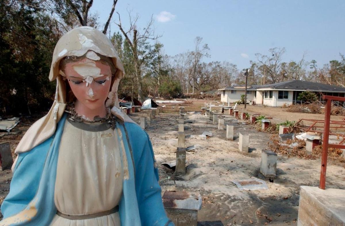 St. Thomas Catholic Church in Pearlington was wiped out by Hurricane Katrina near the Pearl River on Aug. 29, 2005.