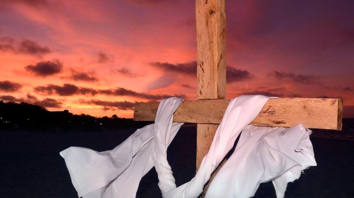 The sky begins to turn red prior to Lutheran Church of the Good Shepherd’s Easter Sunrise Service in Biloxi in 2017. This year’s service will be held early Easter morning, April 1.