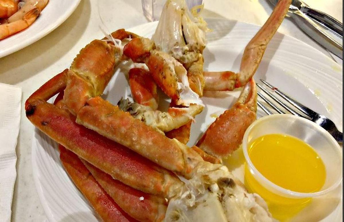 Crab legs and shrimp are part of a tasty Thanksgiving dinner at the Coast casino buffets.