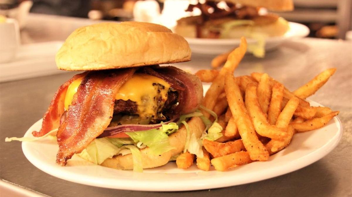 The bacon cheese burger is one of the best lunch time sellers.