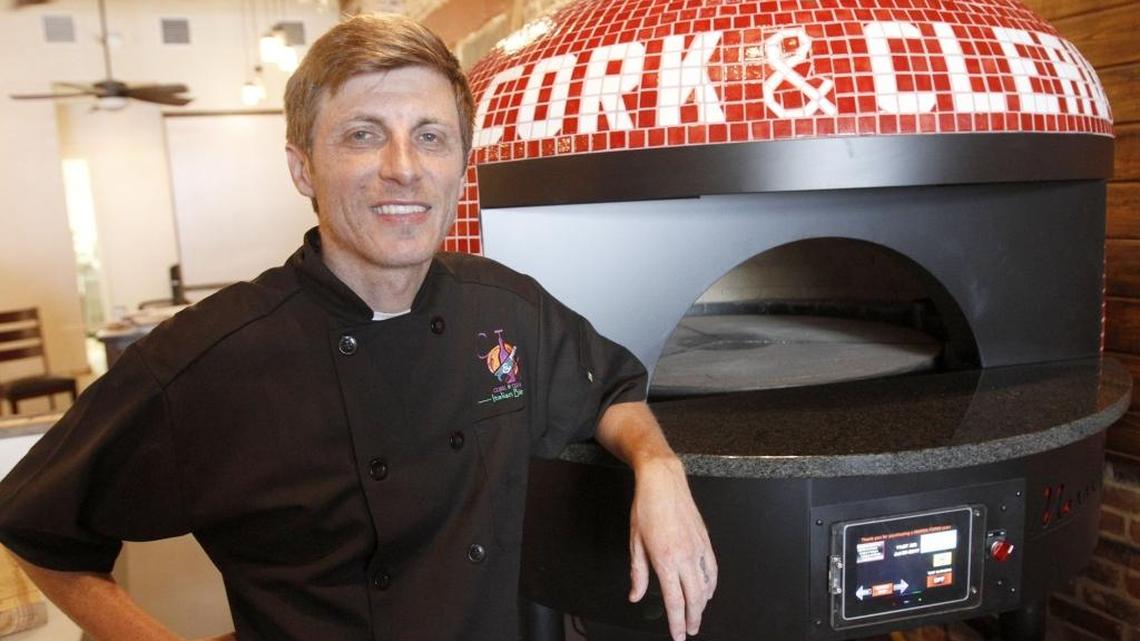 David Dickensauge stands by his brick oven, which will be the workhorse of his new Corks & Cleaver Italian Bistro, opening in Bay St. Louis.