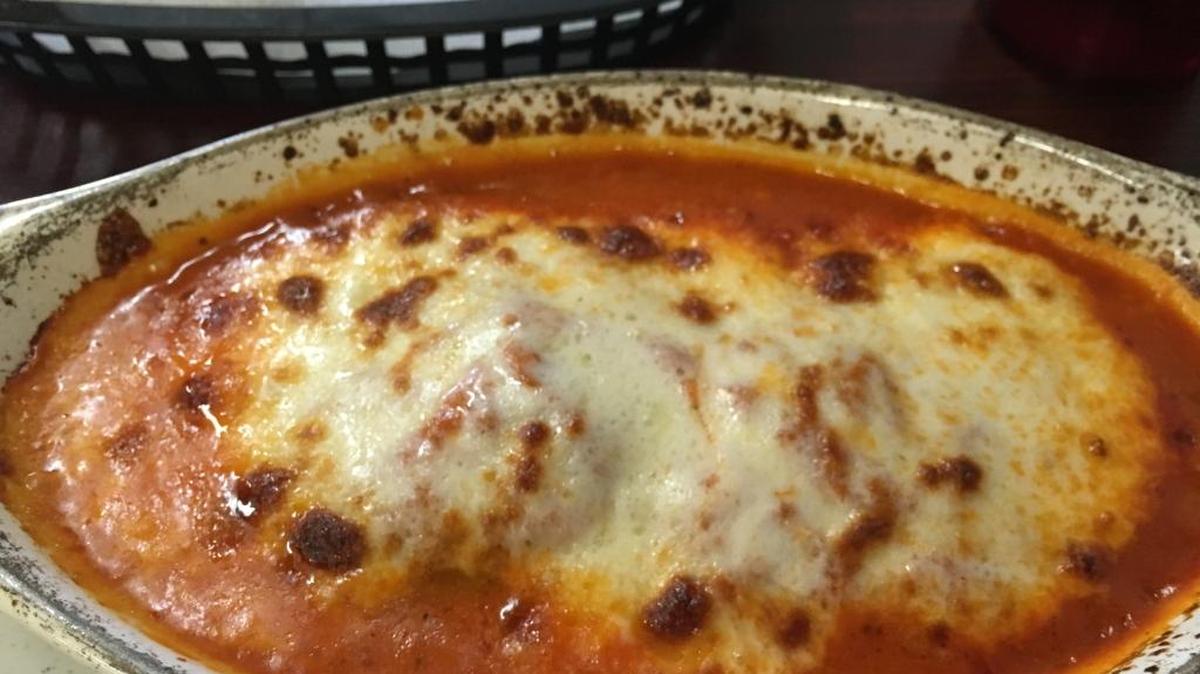 Spinach Ravioli arrives hot from the oven at Italian Garden Restaurant in Bay St. Louis.