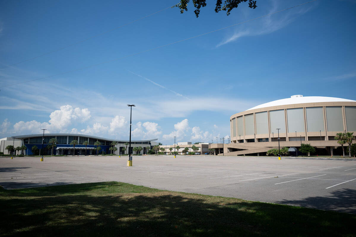 The Mississippi Coast Coliseum, right, and Convention Center, left, on Wednesday, July 8, 2026.
