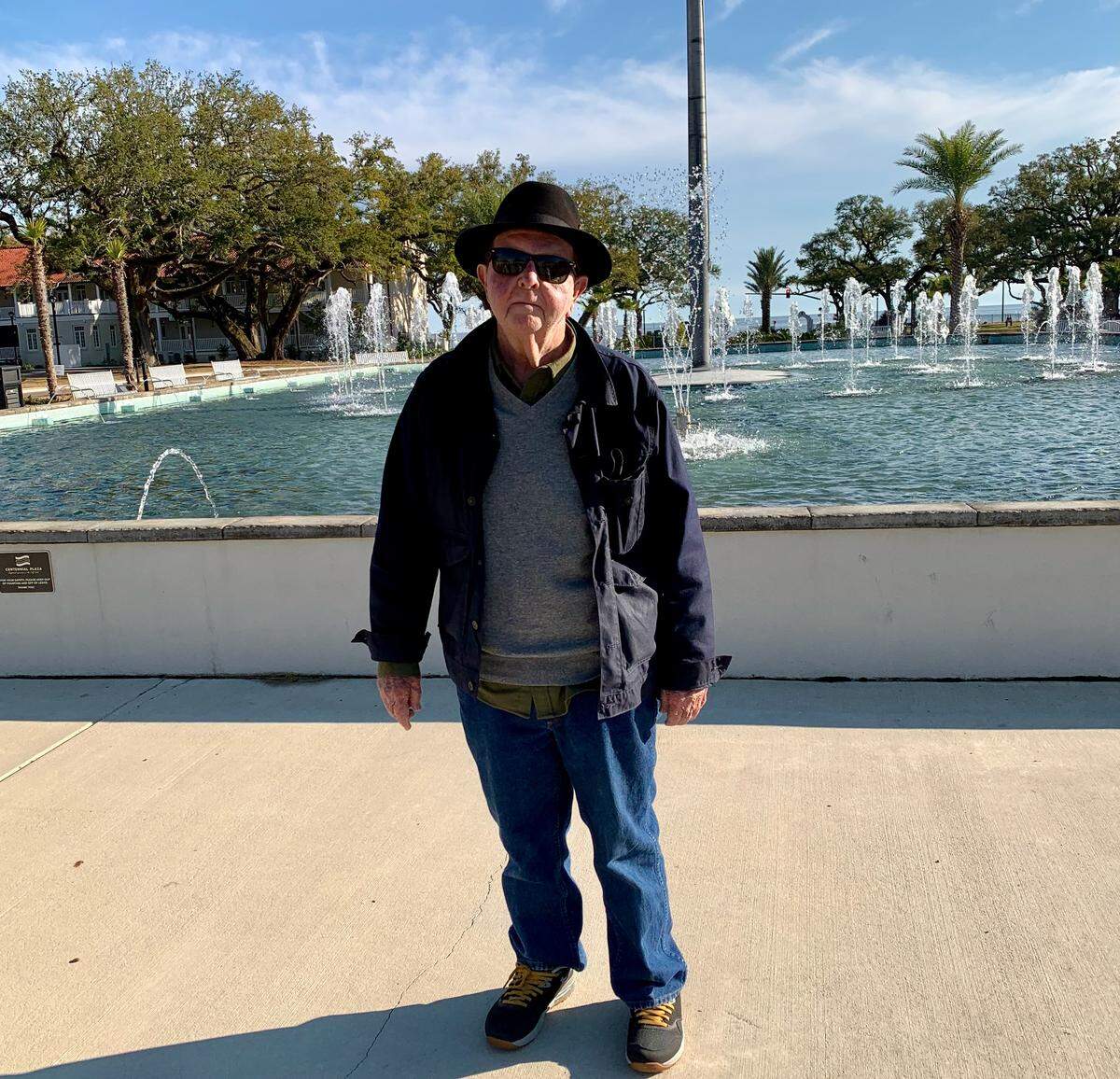 Retired Gulfport lawyer and former Assistant U.S. Attorney Peter Barrett enjoys an outing in Centennial Plaza around 2022. Barrett, a skilled courtroom practitioner known for prosecuting an infamous Biloxi murder conspiracy, passed away Friday at age 78.
