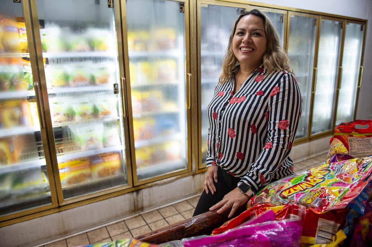 Laura Santamaria, owner of Las Americas, a hispanic grocery store in Pascagoula, on Thursday, Oct. 7, 2021.