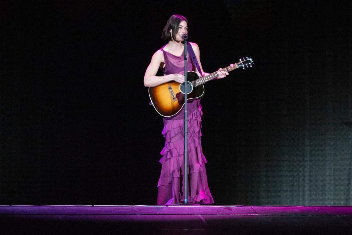 Gracie Abrams performs as the opening act on Taylor Swift’s The Eras Tour at the Cesars Superdome in New Orleans on Friday, Oct. 25, 2024.