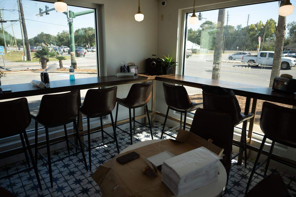 Seating areas at Parlor Doughnuts on Thursday, October 16, 2025.