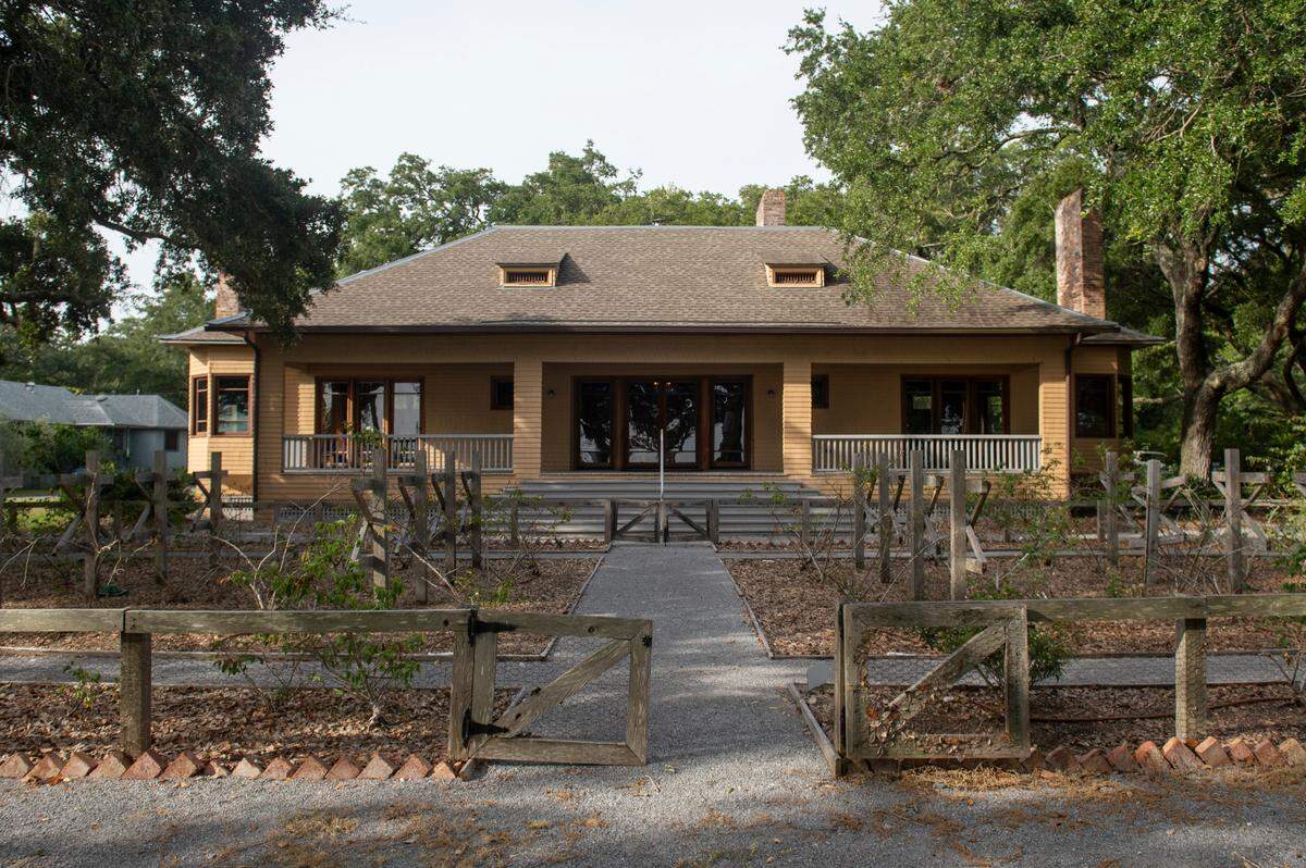 Bon Silene, also called the Charnley-Norwood house after it’s former occupants, in Ocean Springs on Wednesday, Oct. 4, 2023. The home, designed by prominent architects Louis Sullivan and Frank Lloyd Wright, was heavily damaged by Hurricane Katrina, but the state later purchased and fully restored it.