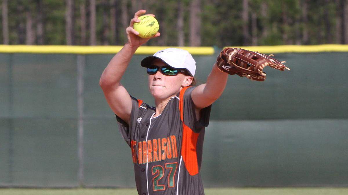JOHN FITZHUGH/SUN HERALD 
 West Harrison pitcher Stephanie Necaise throws against Picayune during the sixth inning of their 5A softball playoff game at West Harrison on Friday April 29, 2016.