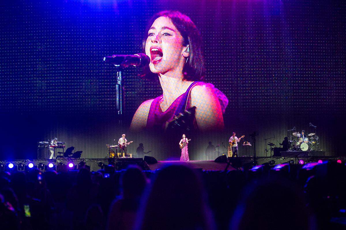 Gracie Abrams performs as the opening act on Taylor Swift’s The Eras Tour at the Cesars Superdome in New Orleans on Friday, Oct. 25, 2024.