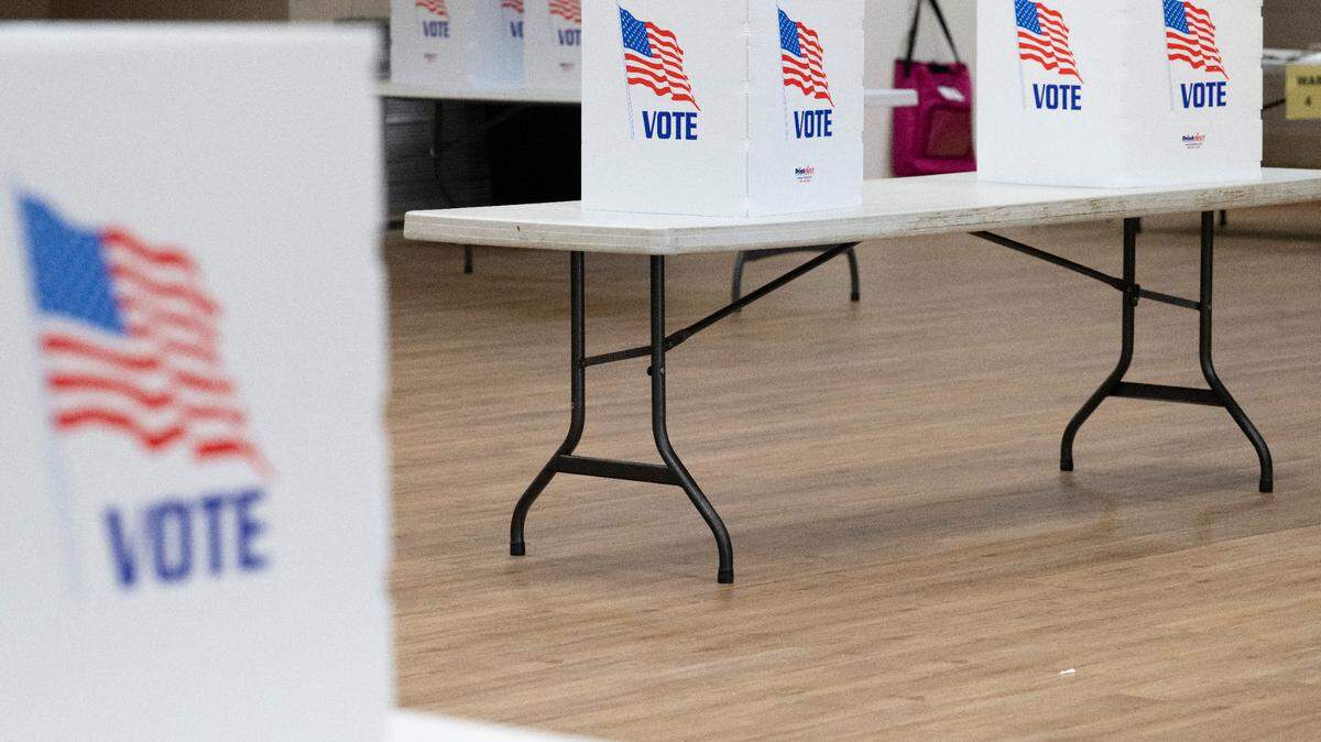 Voting booths at Gautier Public Library on Election Day, Tuesday, June 3, 2025.