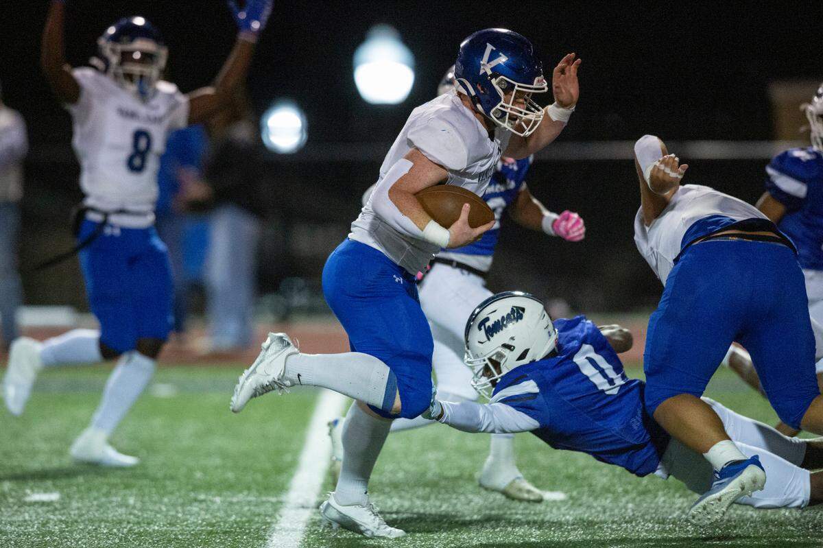 Vancleave’s Hunter Harper runs the ball down the field during a game between Stone County and Vancleave at MGCCC in Perkinston on Friday, Oct. 18, 2024.