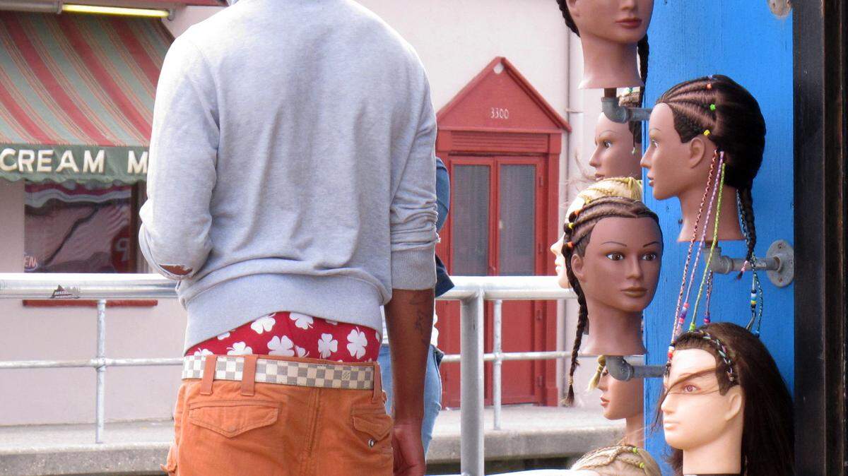 A young man wears saggy pants on the Wildwood, N.J. boardwalk. Gautier's city council could vote on an ordinance that would prohibit the wearing of saggy pants.