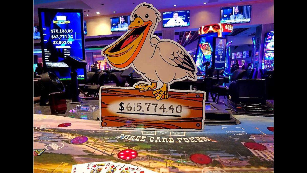 A lucky hand paid out a huge jackpot at a Biloxi casino this week. Check out the flush of cards dealt.