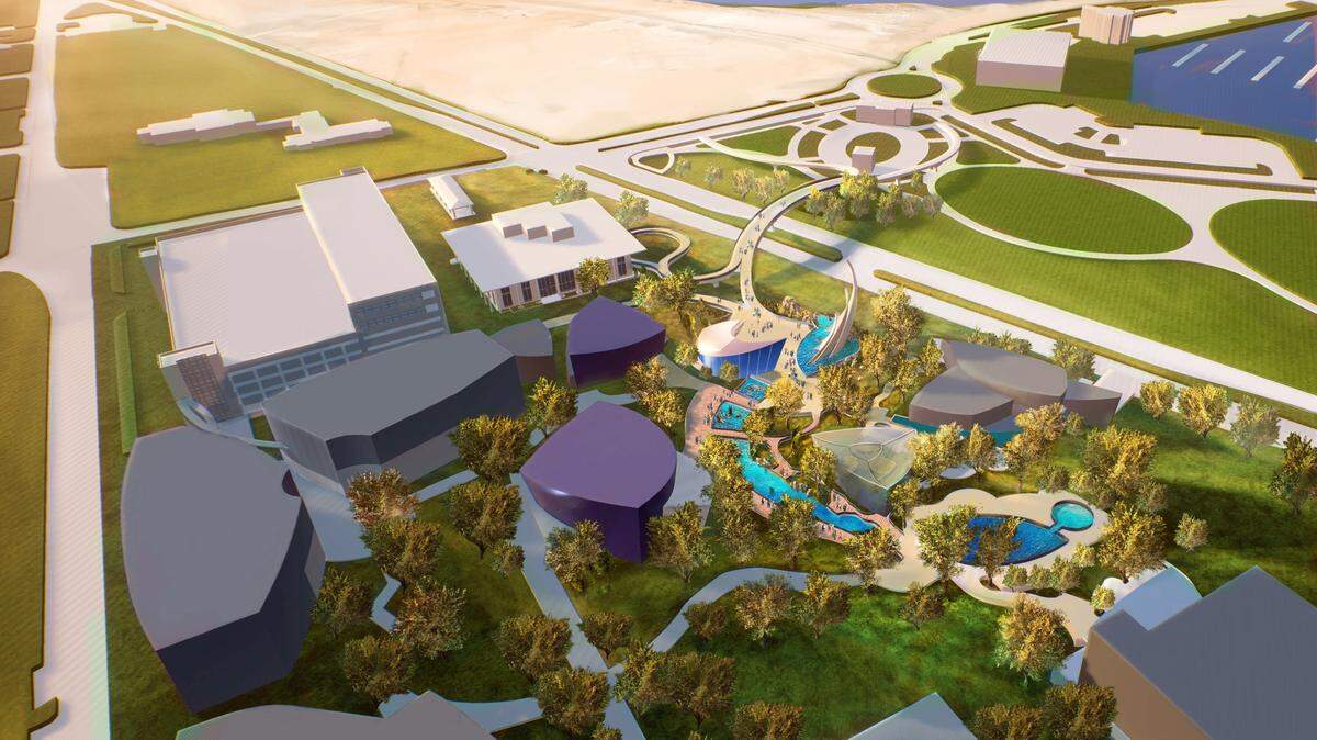 COURTESY PGAV 
 The Mississippi Aquarium will be built on more than nine acres in downtown Gulfport. The rendering is from aquarium designer PGAV Destinations of St. Louis, Mo., which associated Coast firm Eley Guild Hardy on the project.