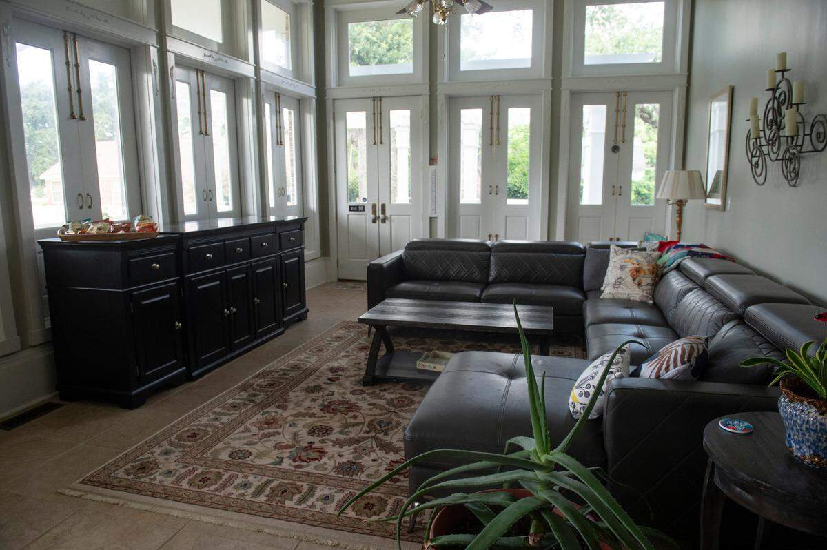 A common area in the Hoye home in Biloxi on Wednesday, May 14, 2025. They hope the home will eventually be a bed and breakfast.