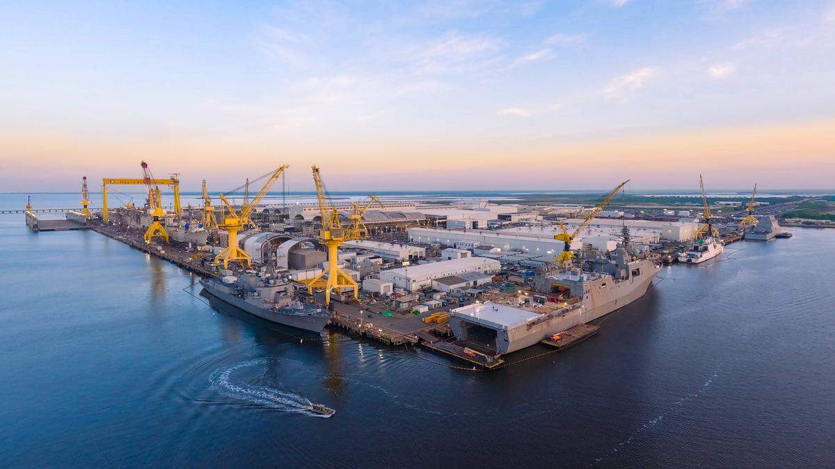 Ingalls’ Shipbuilding West Bank facility in Pascagoula is shown. The shipyard was selected by the U.S. Navy to build its first small combatant ship,