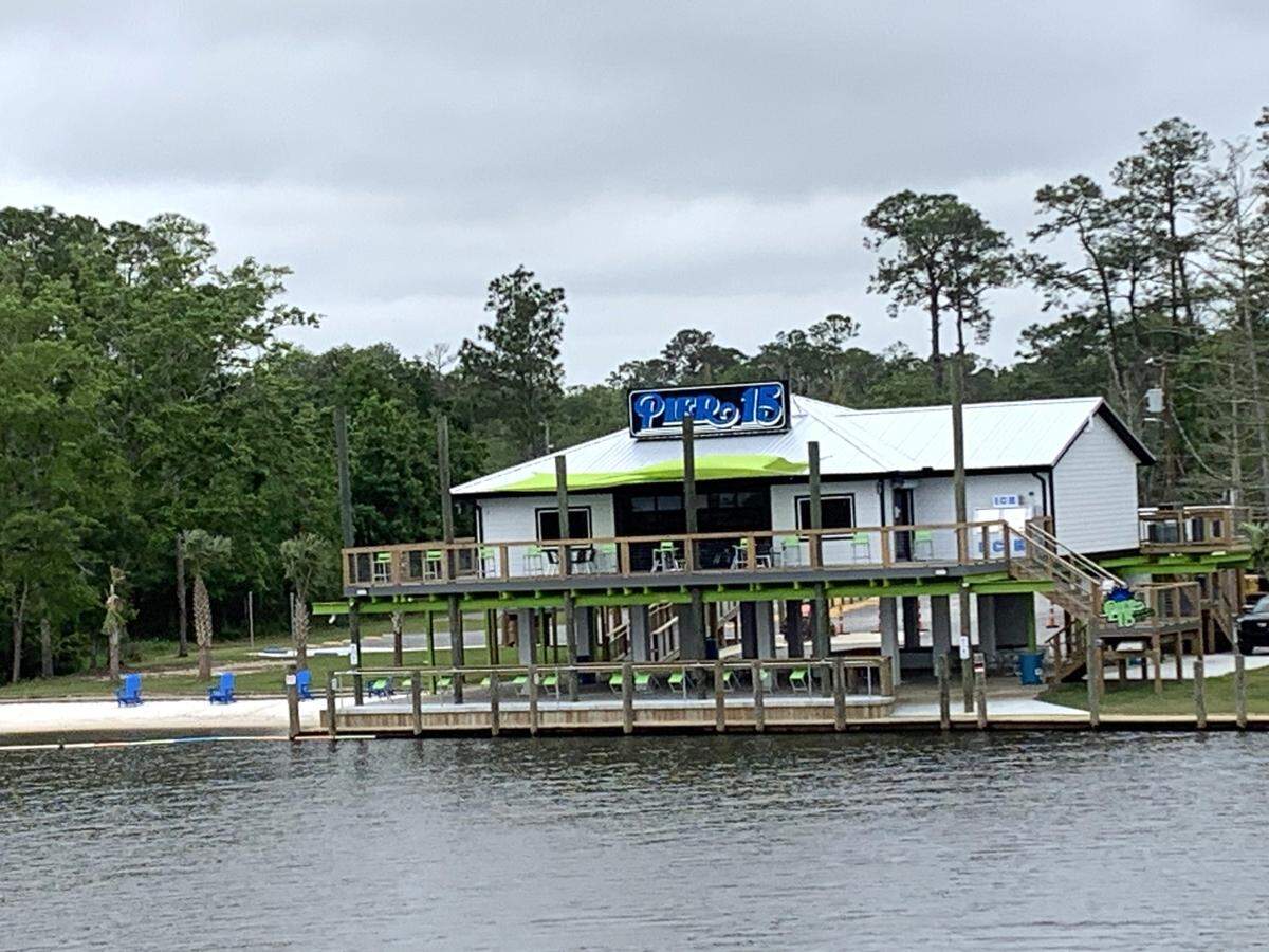 Pier 15 sits along the Biloxi River in Woolmarket and has indoor and outdoor seating, a stage for entertainment and karaoke and a sand beach.