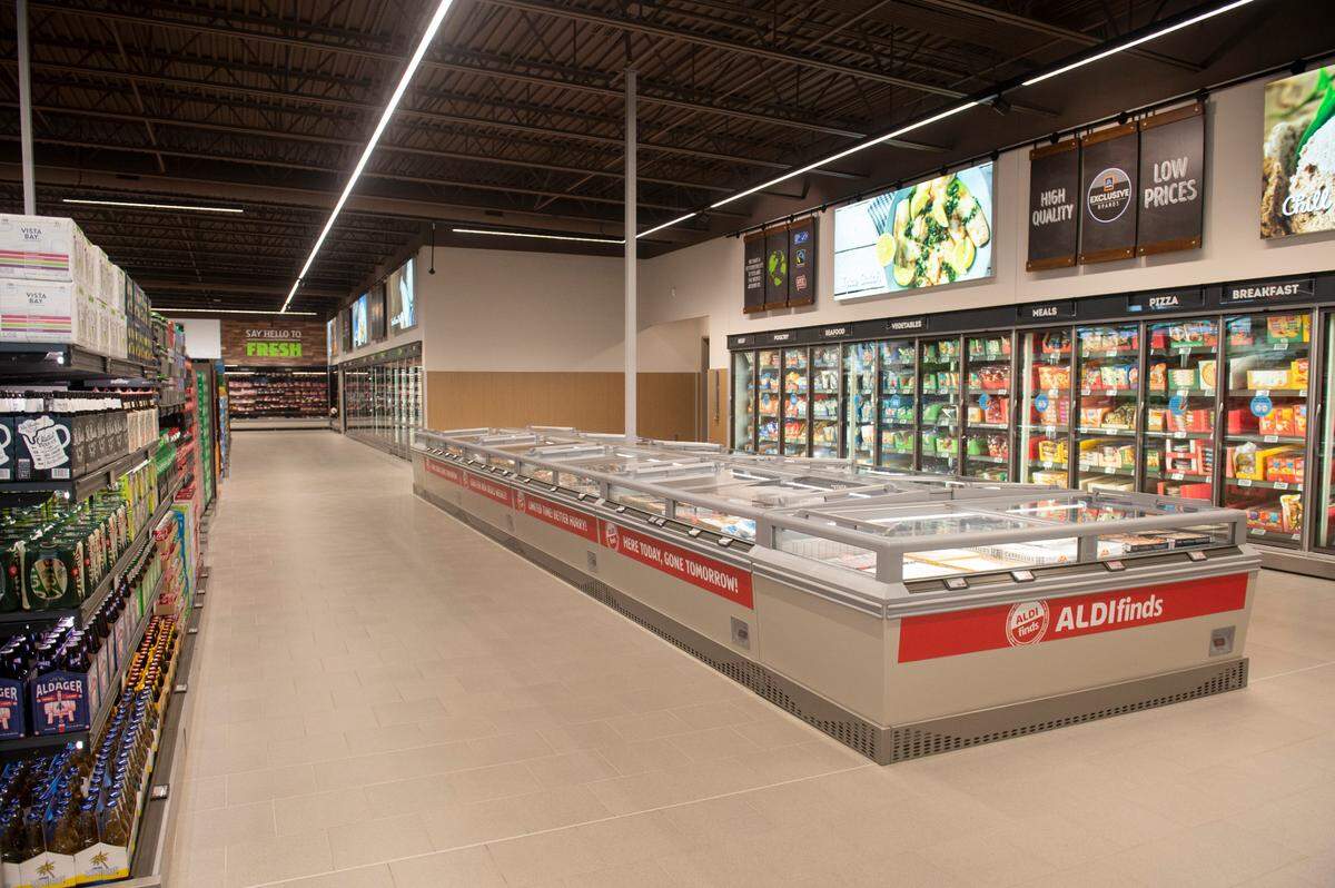 The freezer aisle at the new Aldi in Ocean Springs on Wednesday, Aug. 24, 2022.