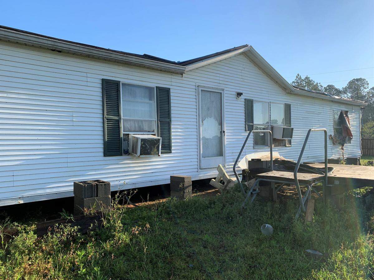 A trailer home was knocked off its block foundation by the force of a tornado that touched down on Fox Ridge Road in Vancleave Wednesday night.