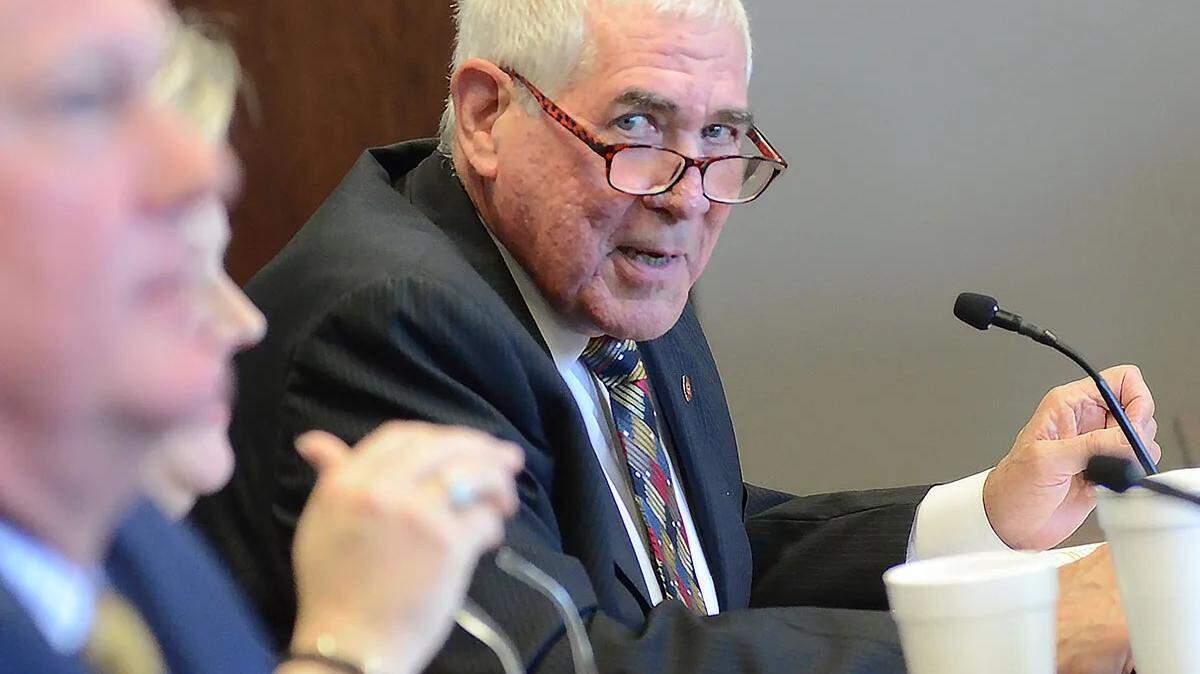 Sen. Kevin Blackwell, R-Southaven, takes part in Medicaid expansion talks during a public meeting at the state Capitol last week.