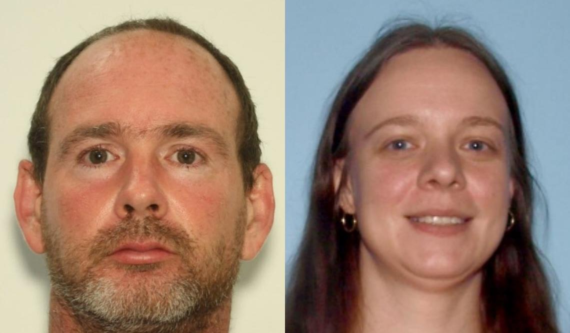 William Linn McCue (left) and Carina Wisniewski McCue are wanted on child cruelty charges, according to Gwinnett County police.