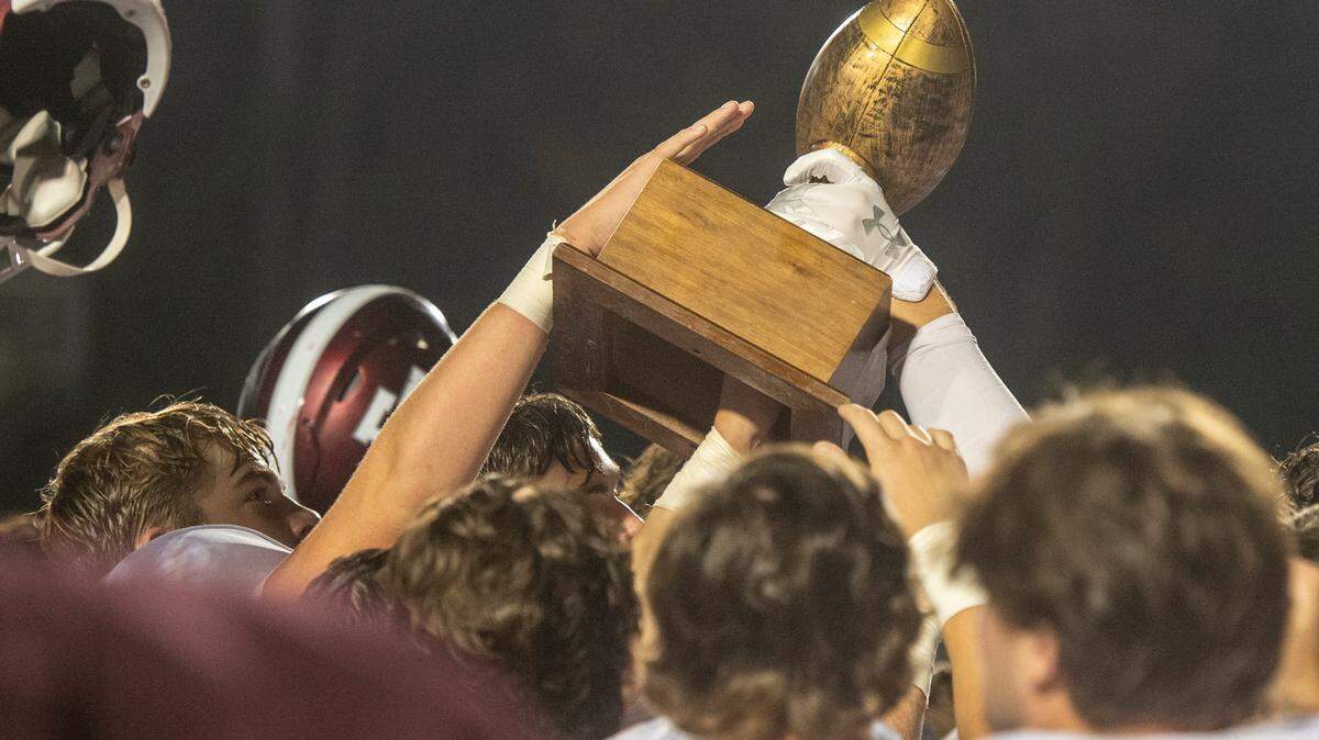 East Central celebrates after winning the Pascagoula River Bowl against Vancleave at Vancleave Football Stadium in Vancleave on Thursday, Nov. 3, 2022.