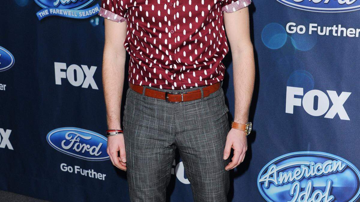 Trent Harmon attends the red carpet arrivals and Debut of the "American Idol XV" Finalists on Thursday, Feb. 25, 2016, in West Hollywood, Calif. 