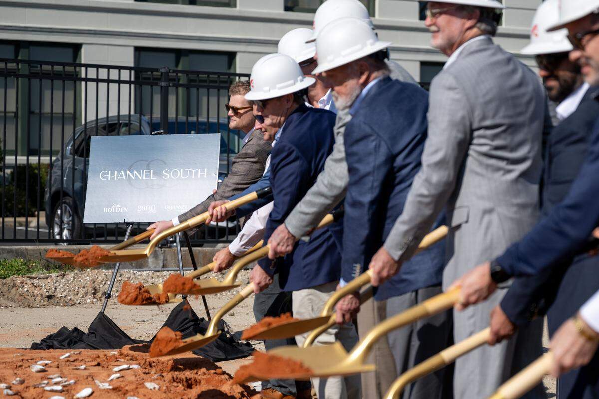 Mississippi community members break ground on Channel South on Friday, March 20, 2026.