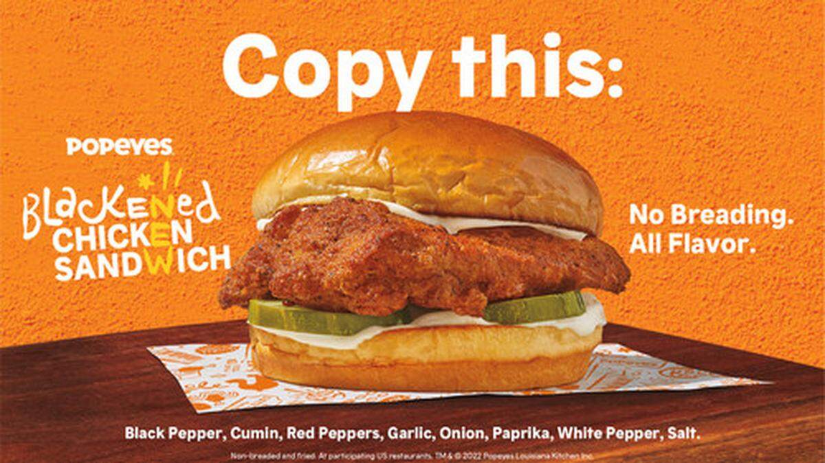 Popeyes’ new breading-free Blackened Chicken Sandwich debuted at restaurants nationwide, but it won’t stick around.