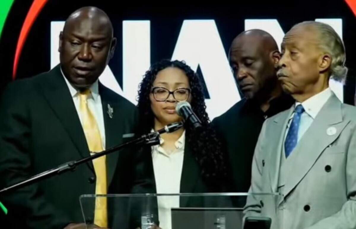 Attorney Ben Crump (from left), Christine Wonsley, Elmore Wonsley and Al Sharpton spoke Friday at a news conference about the death of Nolan Wells.