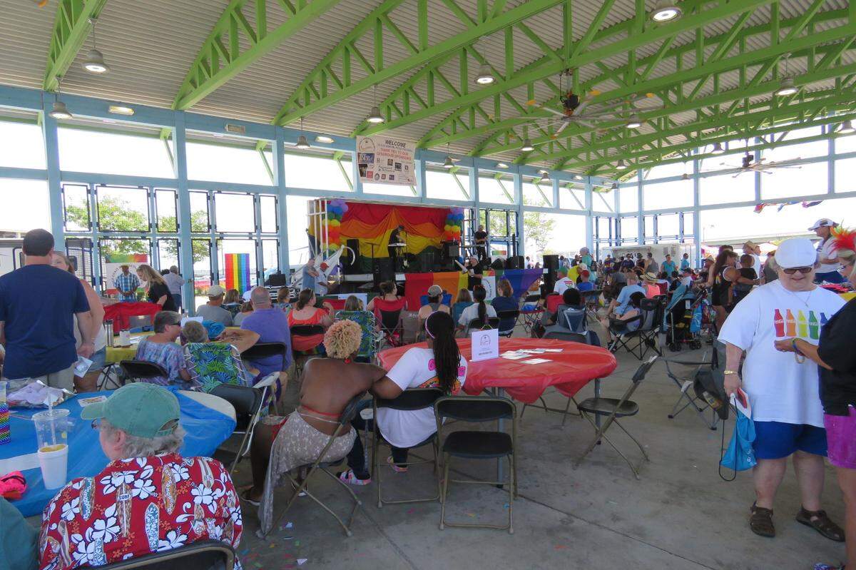 Hundreds of people filled Biloxi’s Point Cadet to attend Pride on June 26, 2021.