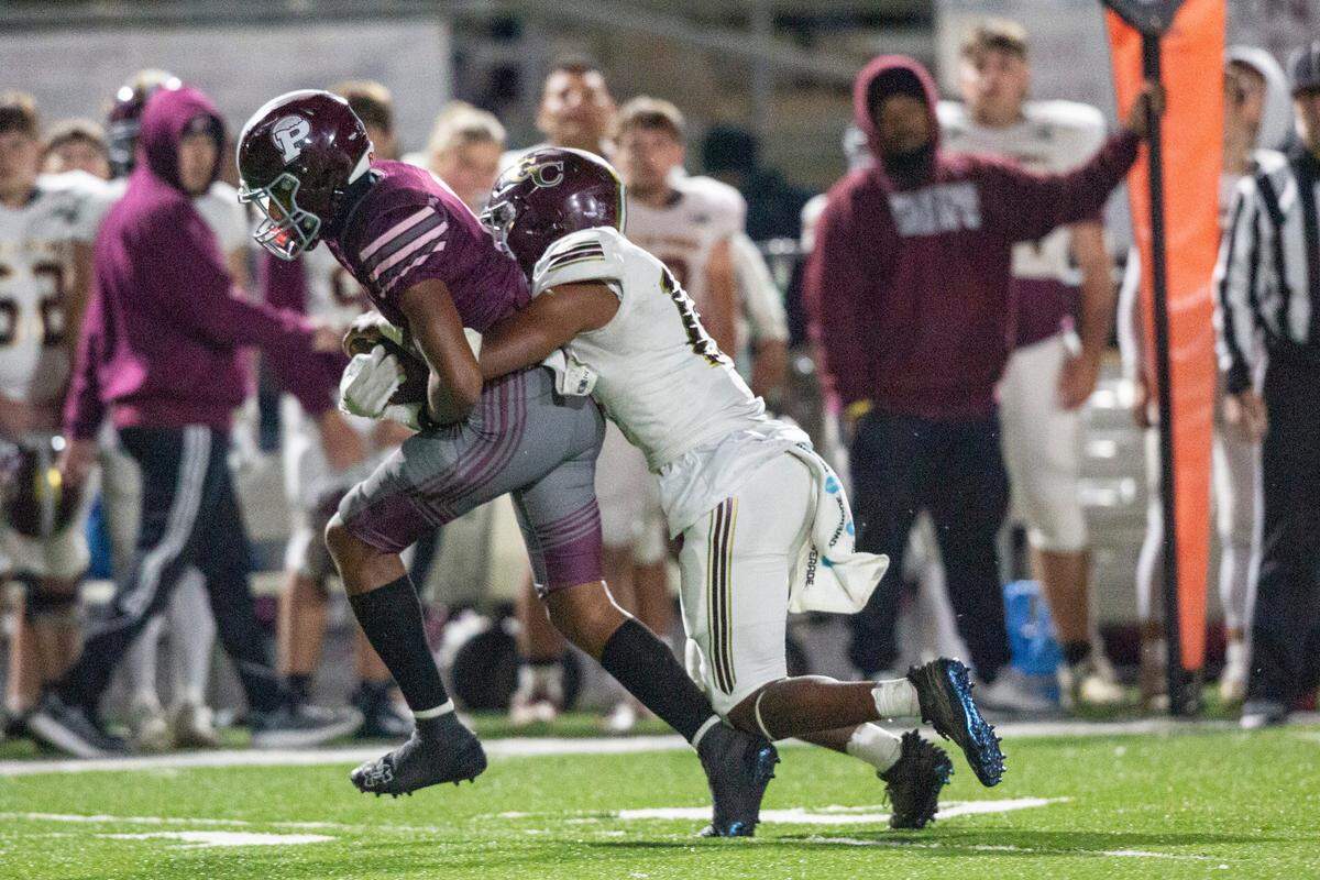 Picayune’s BJ Ducre catches a pass during a playoff game between Picayune and George County at Lee-Triplett Stadium in Picayune on Friday, Nov. 22, 2024.