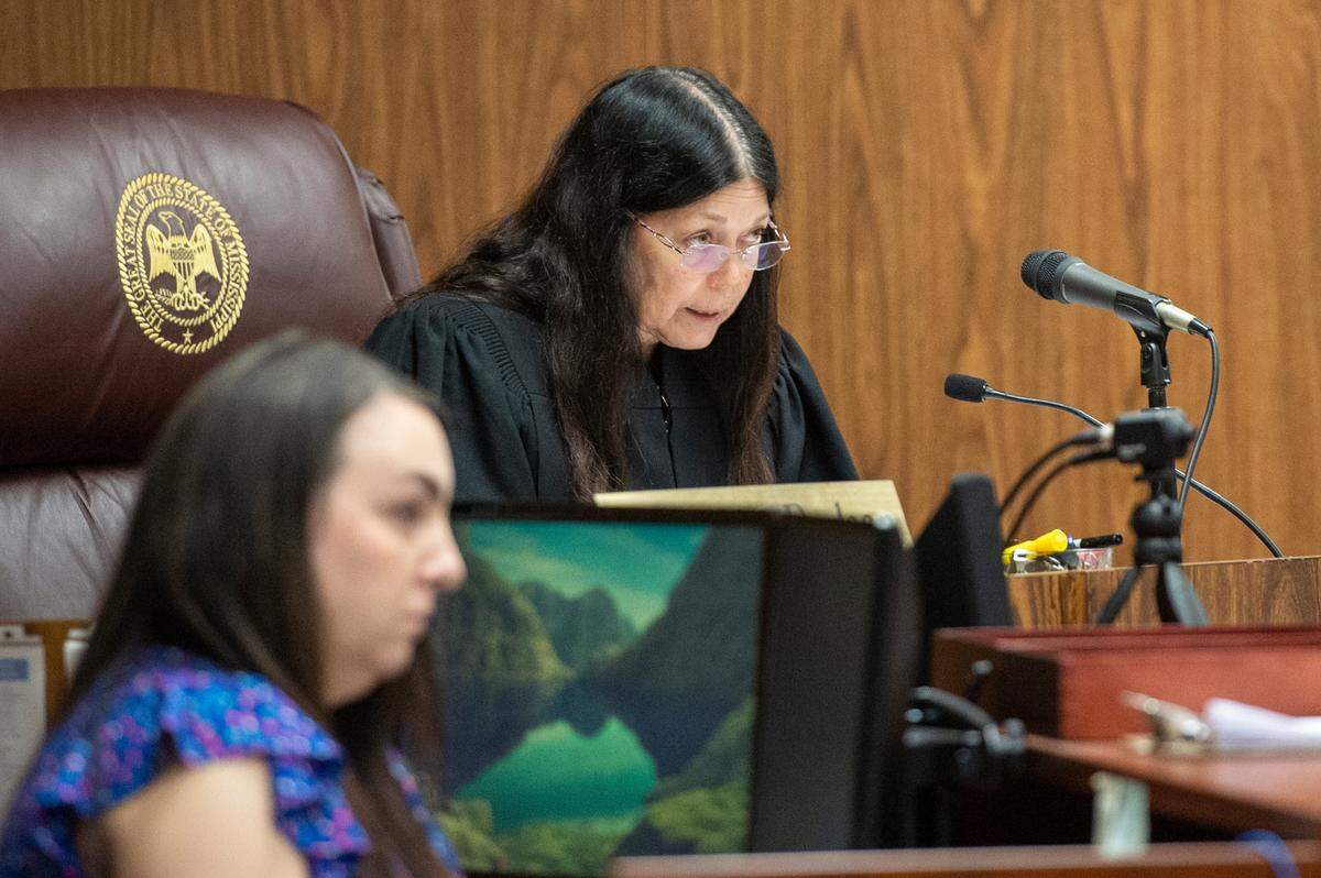 Judge Lisa Dodson presides over Joseph Rohrbacker’s guilty plea and sentencing in the 2021 killing of Lt. Michael Boutte at Harrison County Circuit Court in Gulfport on Monday, July 31, 2023.