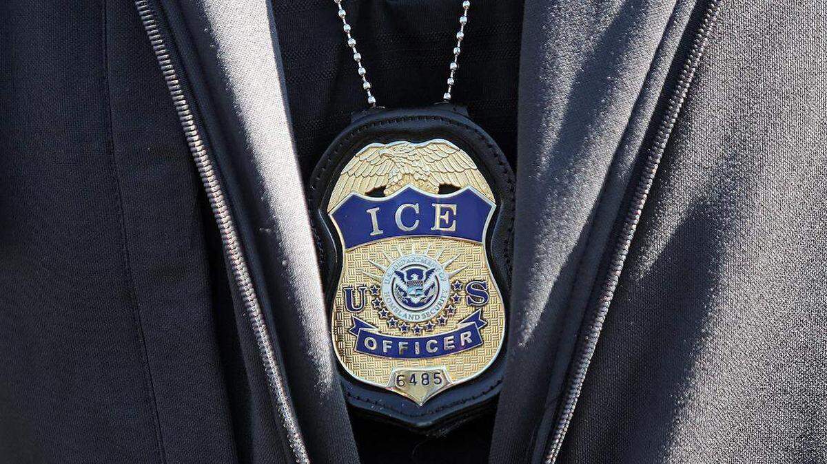 ICE agent badge in 2019. Matt Stone TNS