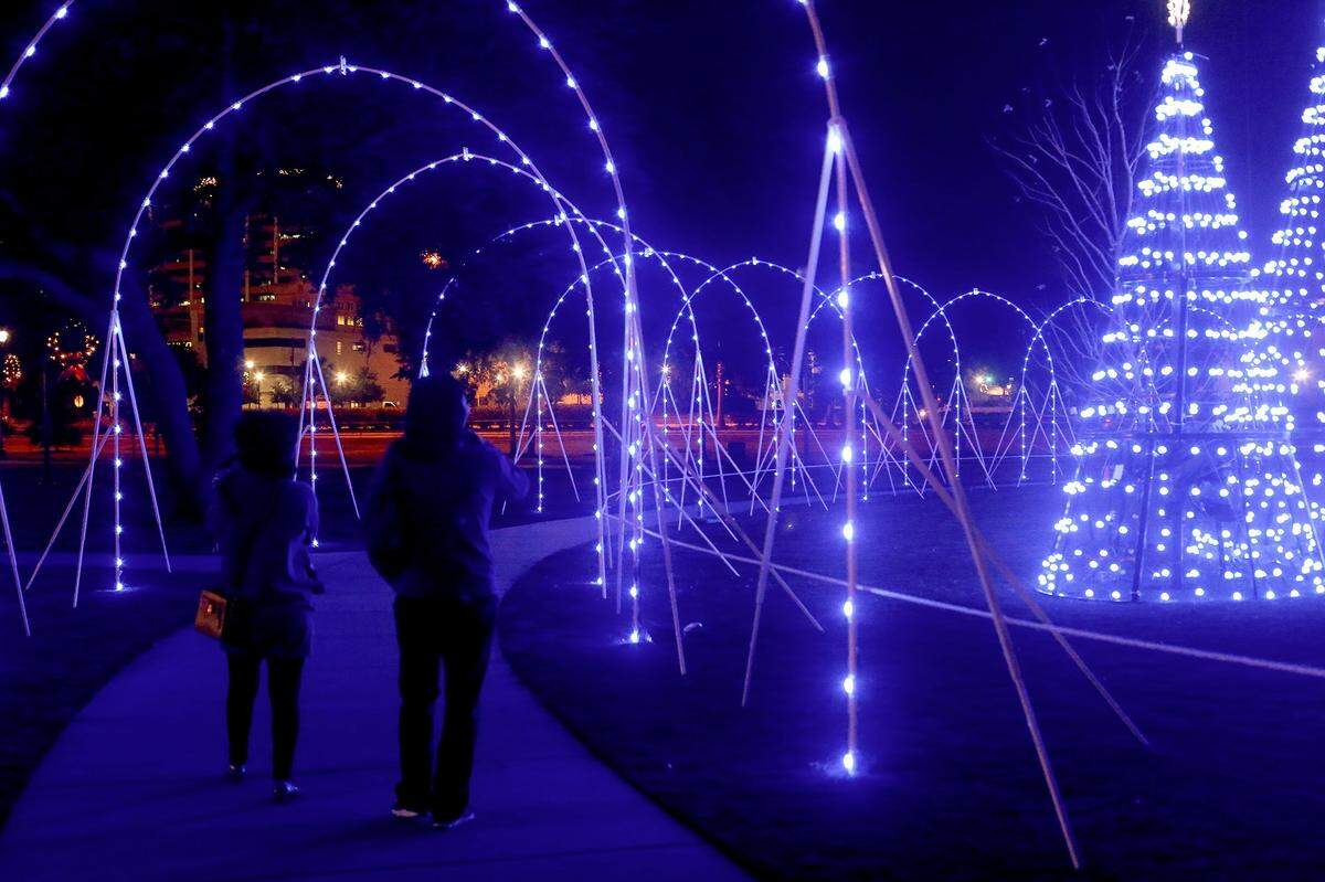 The lights shine in Jones Park during Gulfport’s Harbor Lights Winter Festival in 2015.More than 1 million lights brighten the night through Dec. 30.