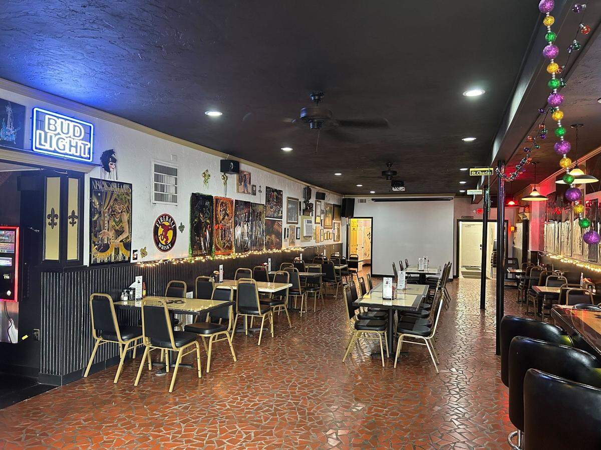 The inside of Fleur De Lis Bar and Grill in Pascagoula, Mississippi.