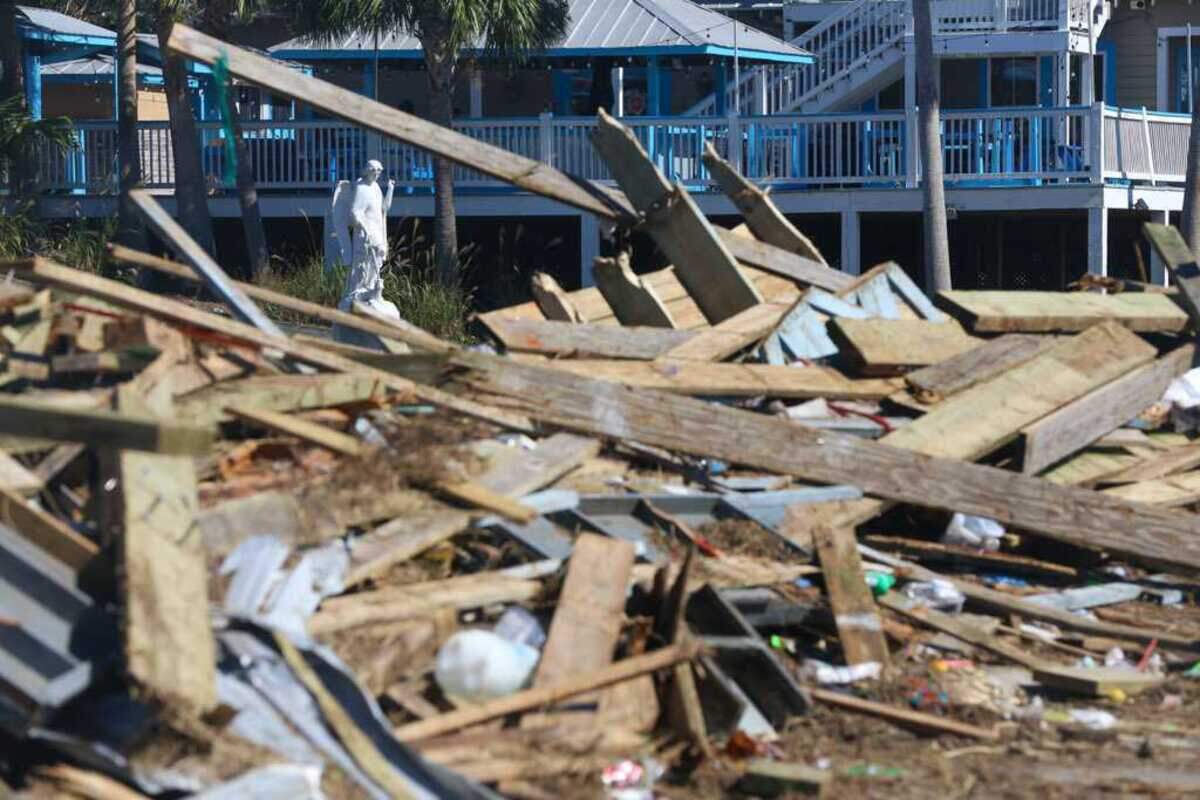 Storm debris from Hurricane Zeta is seen piled up in Pass Christian and cities across South Mississippi on Oct. 29, 2020. 