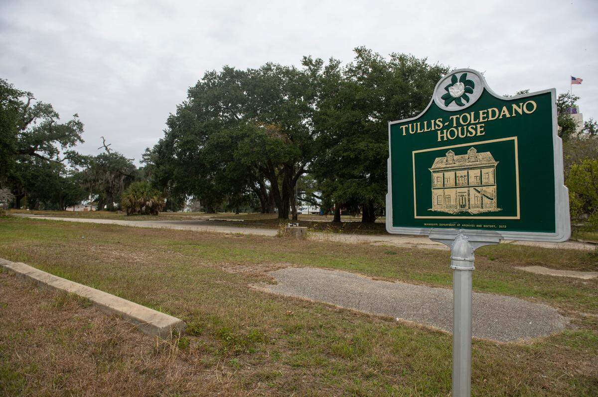 The site of the former Tullis-Toledano Manor, which was destroyed during Hurricane Katrina in Biloxi. Developers have proposed an $140 million hotel project on the empty lot and have committed to keeping all the trees.
