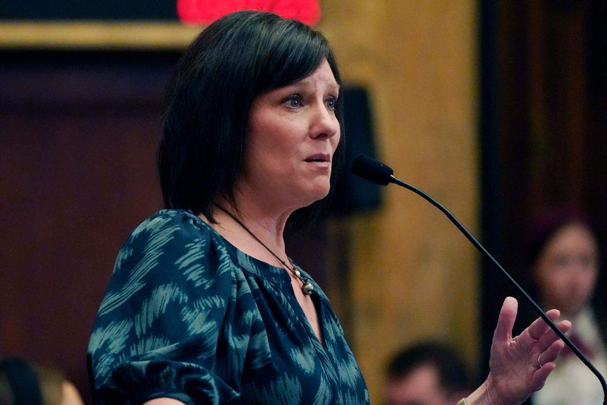 House Public Health and Human Services Vice Chairman Missy McGee, R-Hattiesburg, responds to a member’s question after the body voted in favor of a bill that would provide women with a full year of Medicaid coverage after giving birth, Tuesday, March 7, 2023, at the Mississippi Capitol in Jackson. With that vote, the Mississippi Legislature awarded final passage to the bill. (AP Photo/Rogelio V. Solis)