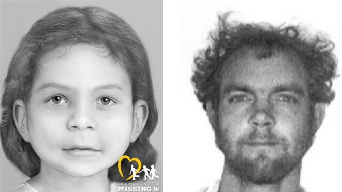A sketch of the little girl who was among three other killed and stuffed into two 55-gallon drums in Bear Brook State Park in New Hampshire by her father, serial killer Rasmussen.