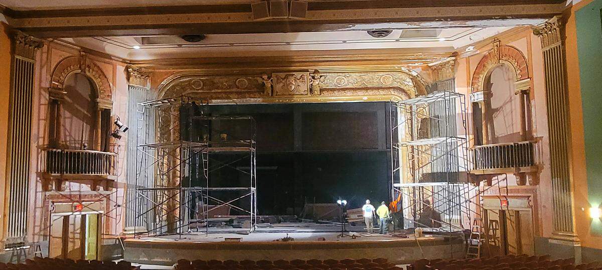 The city of Biloxi documented the Saenger Theatre restoration in December 2024, when paint was being stripped from the walls for plaster repair, which was a major undertaking. The plaster had broken apart in places.