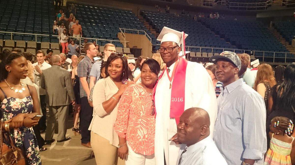 GORDON JACKSON/SPECIAL TO THE SUN HERALD 
 Devin Williams made his entire family proud at Harrison Central High School's graduation on Saturday, May 21, 2016, at Biloxi's Coast Coliseum.