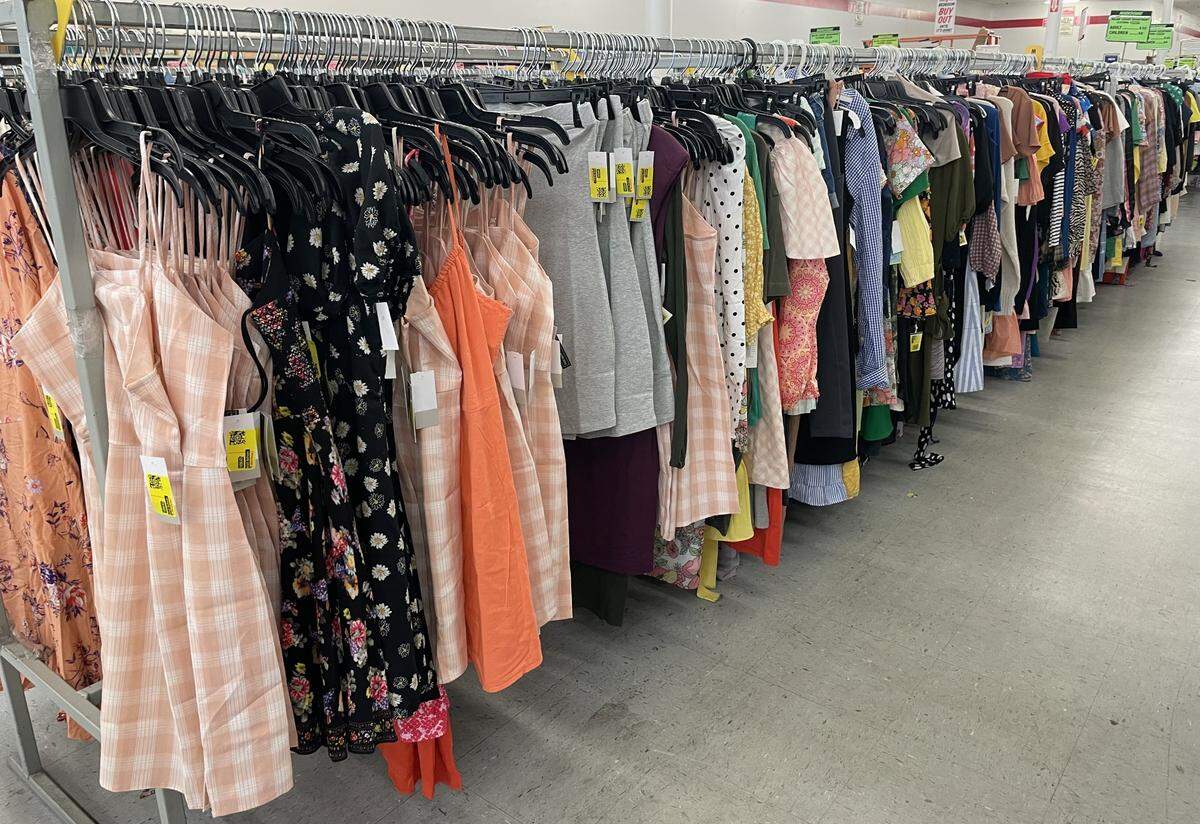 Clothing was one of the many types of goods available at the Dirt Cheap store in Gulfport.