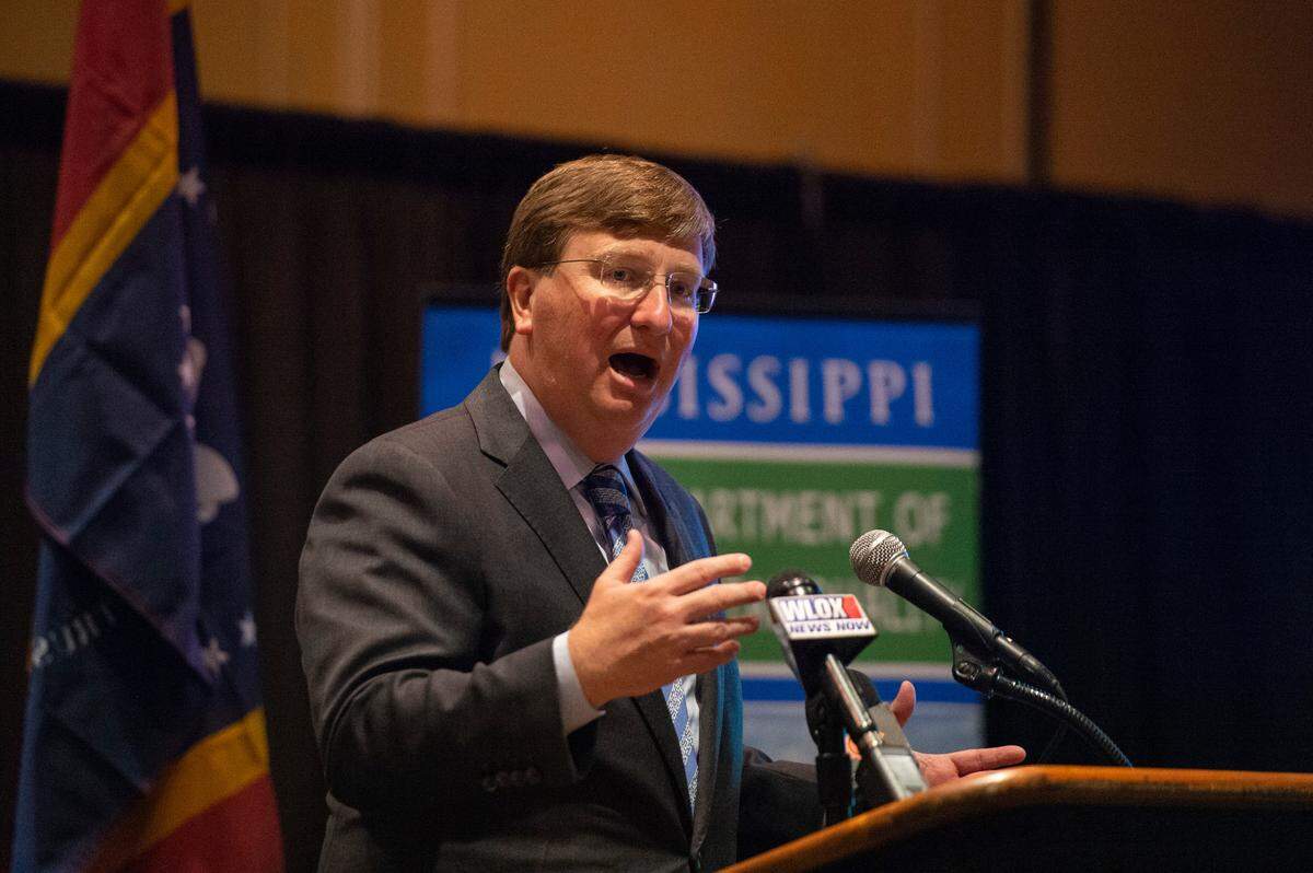 Mississippi Governor Tate Reeves announces Restore Act Funding for various MS Coast projects at the Mississippi Coast Coliseum in Biloxi on Tuesday, Nov. 9, 2021.